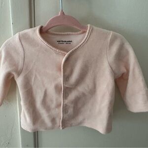Pink French Terry Baby Cardigan
